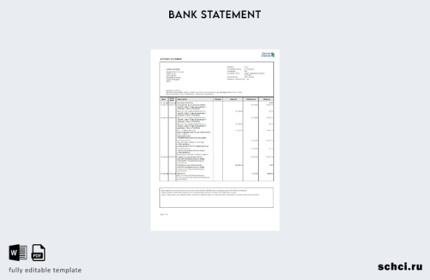 цифровая загрузка шаблона слова банковской выписки India Standard Chartered